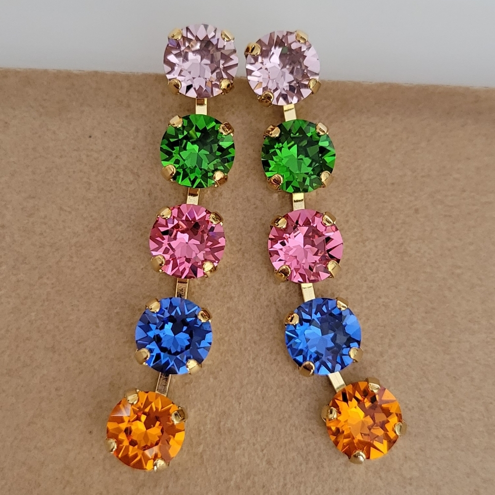 Austrian Crystal 5-stone Earrings
